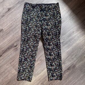 Banana Republic Sloan Black Flower Print Pants - Size 4 Petite